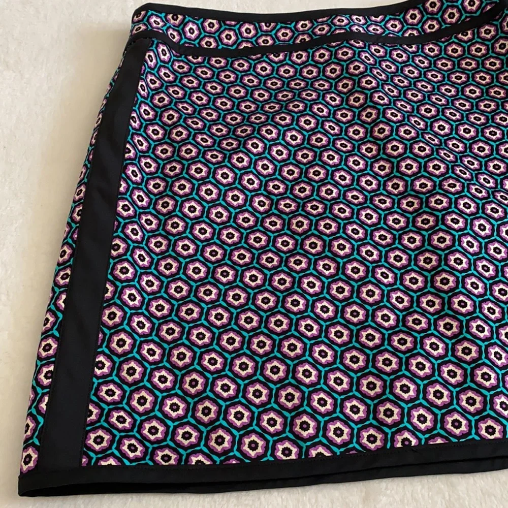 Nanette Lepore | Bohemian Geometric Print Stretch Cotton A-Line Mini Skirt 8 - Picture 4 of 16